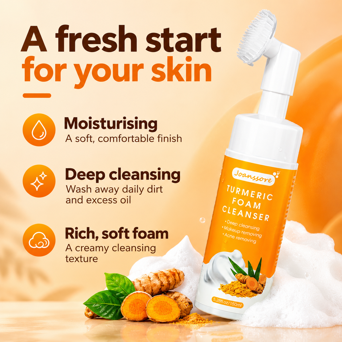 2Pcs Turmeric Facial Cleanser