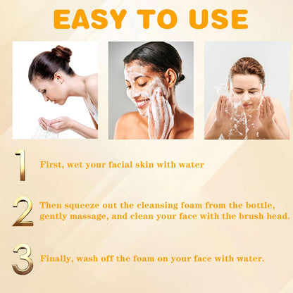 2Pcs Turmeric Facial Cleanser, Turmeric Face Wash,Turmeric Foaming Cleanser